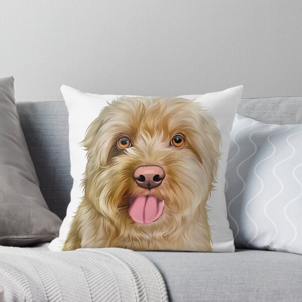 Item preview, Cute Fluffy Goldendoodle Dog Portrait Illustration designed and sold by onebystudio.