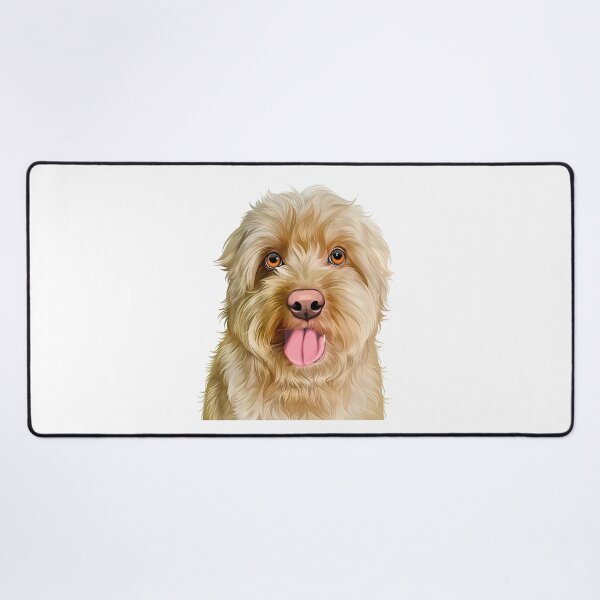 Item preview, Cute Fluffy Goldendoodle Dog Portrait Illustration designed and sold by onebystudio.