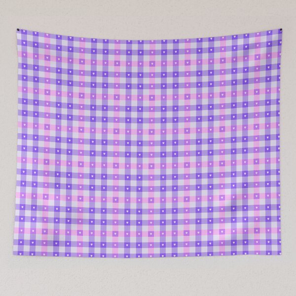 Item preview, Pink and Purple Plaid With Hearts Pattern- A4A designed and sold by ReadingFever.