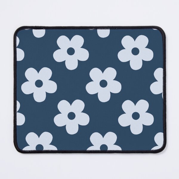 Item preview, Navy Blue Floral Pattern | Ice Blue and Navy Flowers Pattern | Retro Navy Floral Design | Preppy Retro Ice Blue Daisies | Coquette Navy and Ice Blue Floral Pattern designed and sold by VivaFy.