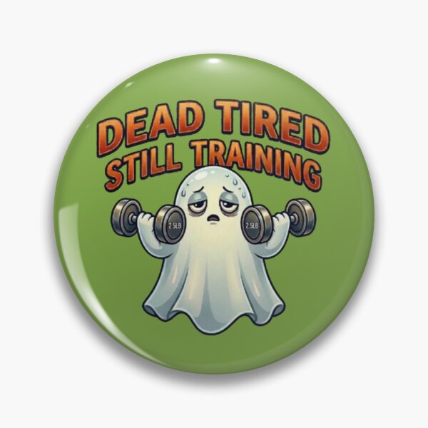 Item preview, Dead Tired Still Training Ghost – Funny Gym and Weightlifting Cartoon designed and sold by Northern Glow Art.