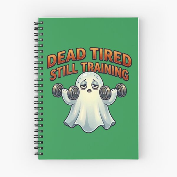Item preview, Dead Tired Still Training Ghost – Funny Gym and Weightlifting Cartoon designed and sold by Northern Glow Art.