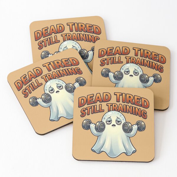 Item preview, Dead Tired Still Training Ghost – Funny Gym and Weightlifting Cartoon designed and sold by Northern Glow Art.