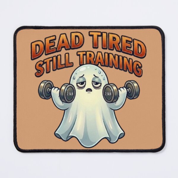 Item preview, Dead Tired Still Training Ghost – Funny Gym and Weightlifting Cartoon designed and sold by Northern Glow Art.