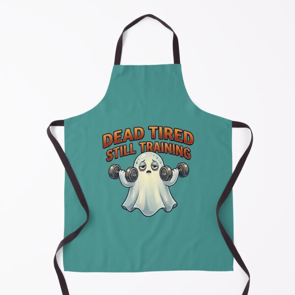 Item preview, Dead Tired Still Training Ghost – Funny Gym and Weightlifting Cartoon designed and sold by Northern Glow Art.
