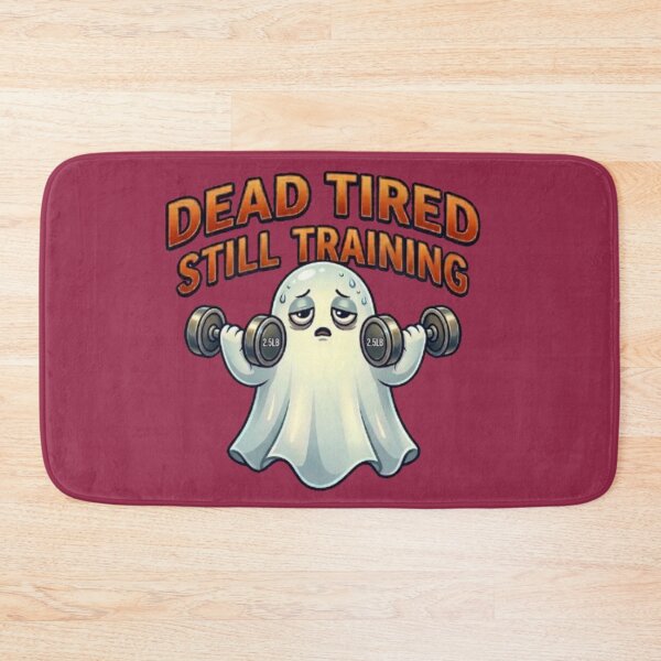 Item preview, Dead Tired Still Training Ghost – Funny Gym and Weightlifting Cartoon designed and sold by Northern Glow Art.