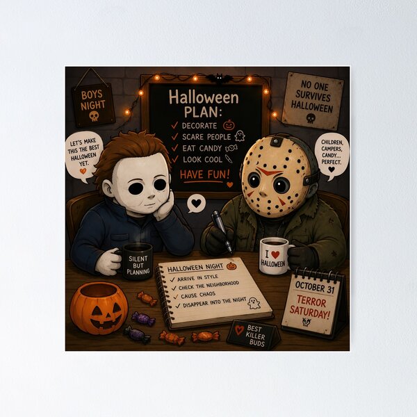 Item preview, Jason & Michael - Halloween Planning Committee designed and sold by The Funky Sprunki.