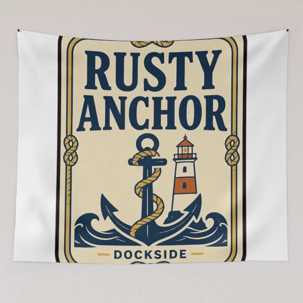 Item preview, Rusty Anchor Dockside Vintage Matchbook | Retro Nautical Matchbook Art Print designed and sold by StickyGuys.