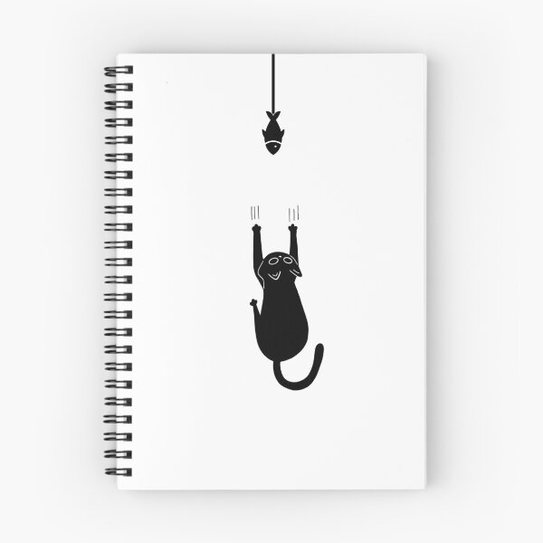 Item preview, Cute Black Cat Reaching For Fish Minimalist Illustration T-Shirt designed and sold by cozydrops.