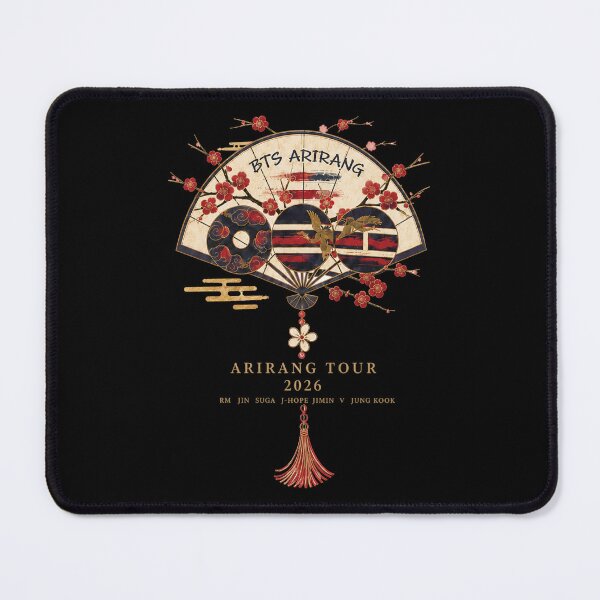 Item preview, BTS Arirang Korean Folding Fan Cherry Blossom Tour 2026 Red Black Kpop Concert ARMY Fan designed and sold by Kovav.