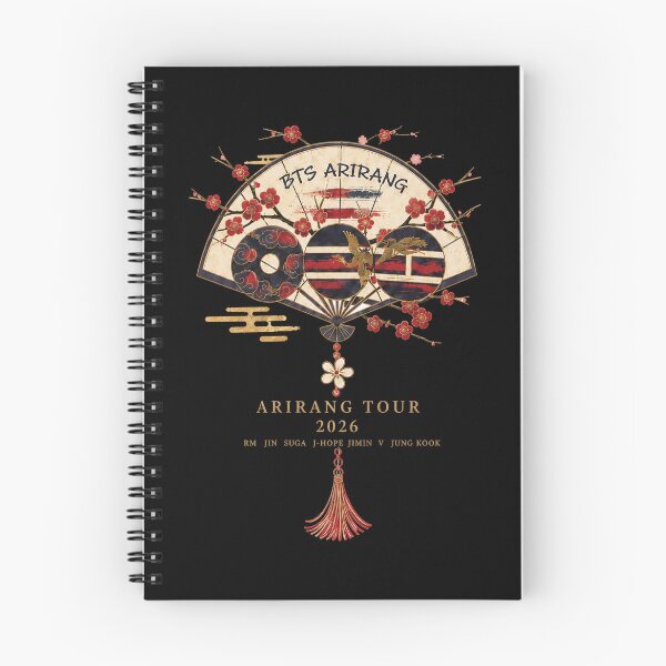 Item preview, BTS Arirang Korean Folding Fan Cherry Blossom Tour 2026 Red Black Kpop Concert ARMY Fan designed and sold by Kovav.