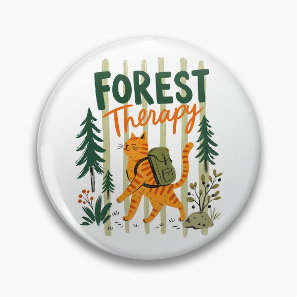 Item preview, Forest Therapy Cat | Cute Retro Hiking Cat Nature Lover Design designed and sold by GroveLaneCreative.