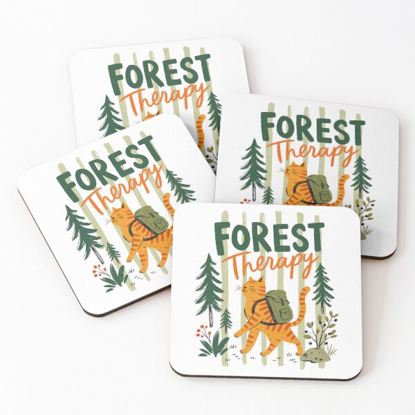 Item preview, Forest Therapy Cat | Cute Retro Hiking Cat Nature Lover Design designed and sold by GroveLaneCreative.