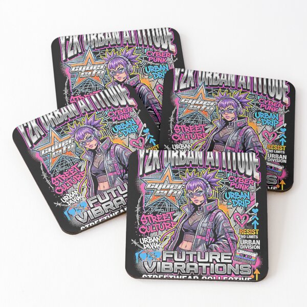 Item preview, Y2K Urban Attitude Future Vibrations Cyberpunk Anime Streetwear designed and sold by RAMIX-Y2K.