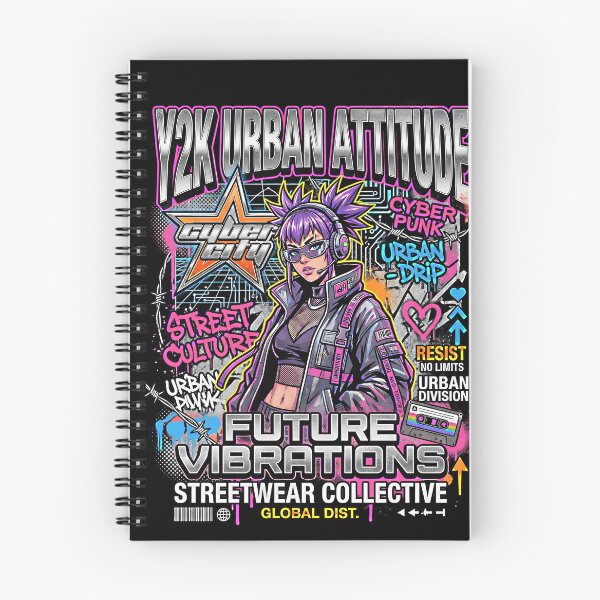 Item preview, Y2K Urban Attitude Future Vibrations Cyberpunk Anime Streetwear designed and sold by RAMIX-Y2K.