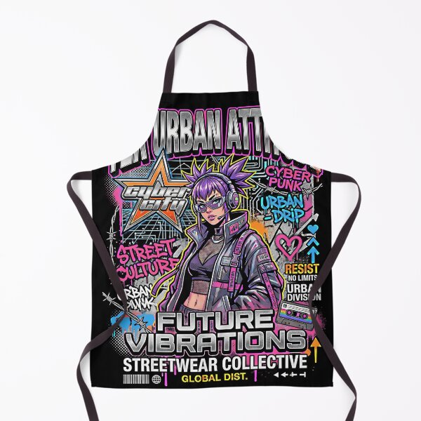 Item preview, Y2K Urban Attitude Future Vibrations Cyberpunk Anime Streetwear designed and sold by RAMIX-Y2K.