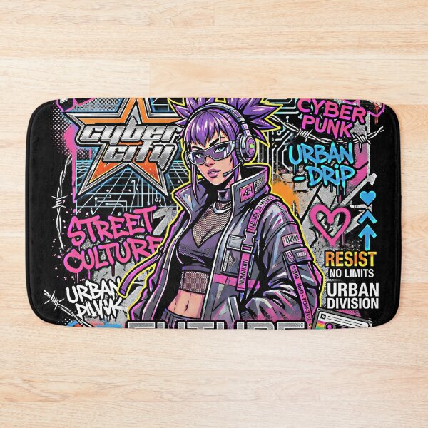 Item preview, Y2K Urban Attitude Future Vibrations Cyberpunk Anime Streetwear designed and sold by RAMIX-Y2K.