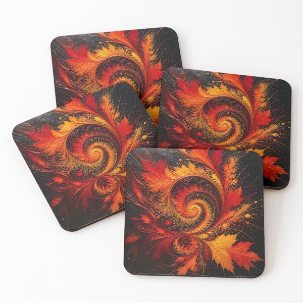 Item preview, Dynamic Autumn Fractal Maple Leaves Swirl designed and sold by Harmonic_Layers.
