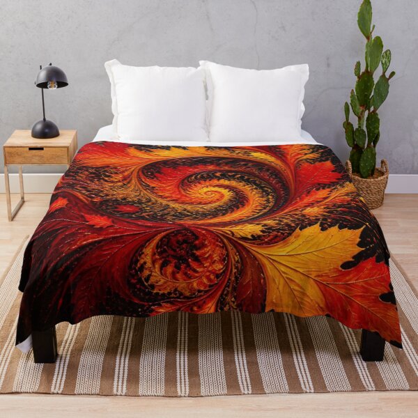Item preview, Dynamic Autumn Fractal Maple Leaves Swirl designed and sold by Harmonic_Layers.