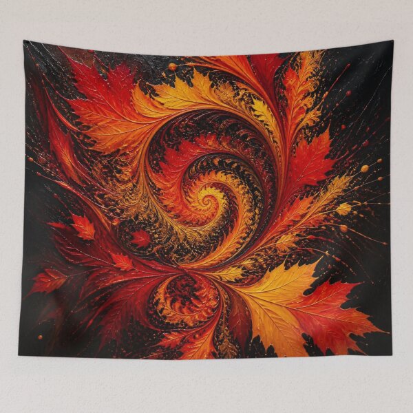 Item preview, Dynamic Autumn Fractal Maple Leaves Swirl designed and sold by Harmonic_Layers.