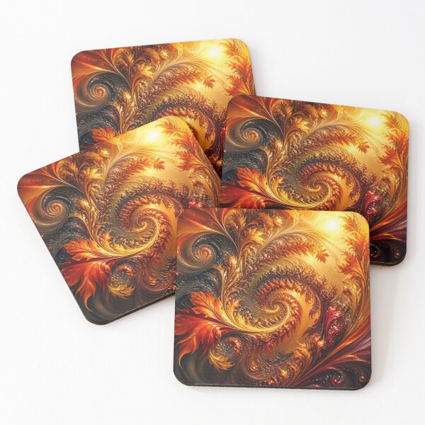 Item preview, Radiant Golden Autumn Fractal Leaf Spiral designed and sold by Harmonic_Layers.