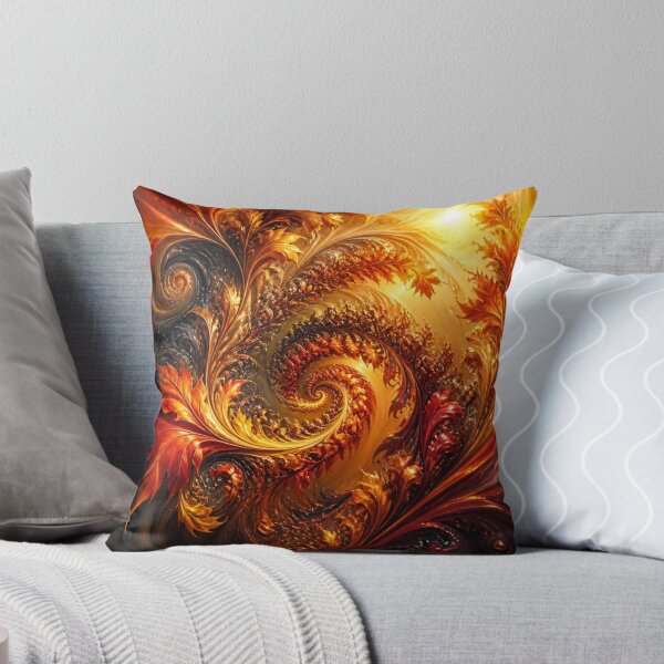 Item preview, Radiant Golden Autumn Fractal Leaf Spiral designed and sold by Harmonic_Layers.