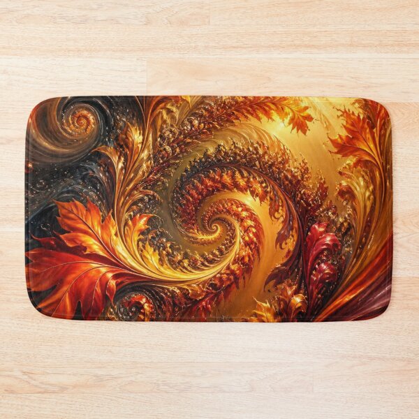 Item preview, Radiant Golden Autumn Fractal Leaf Spiral designed and sold by Harmonic_Layers.