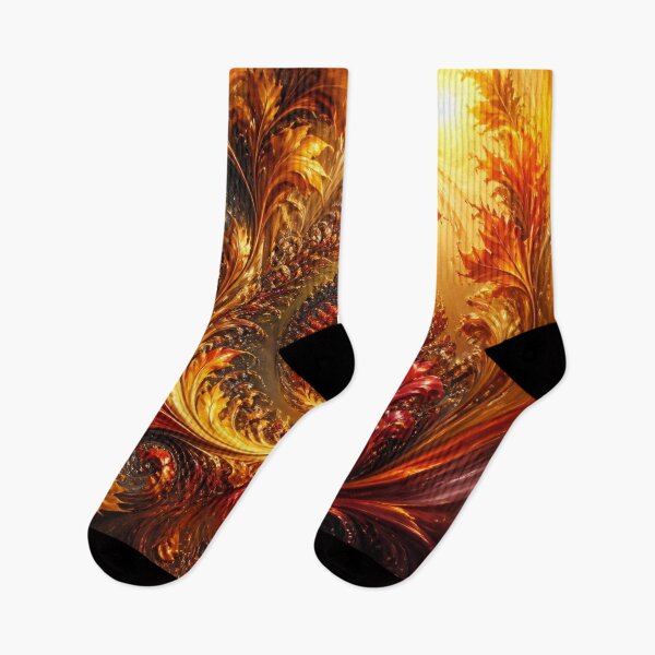 Item preview, Radiant Golden Autumn Fractal Leaf Spiral designed and sold by Harmonic_Layers.
