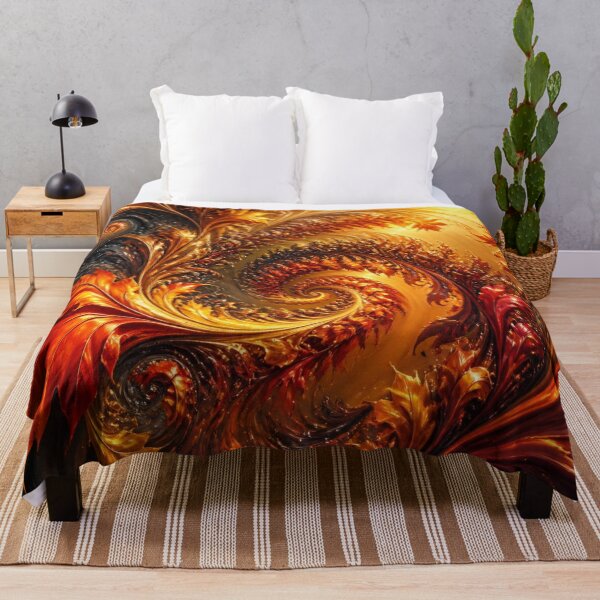 Item preview, Radiant Golden Autumn Fractal Leaf Spiral designed and sold by Harmonic_Layers.