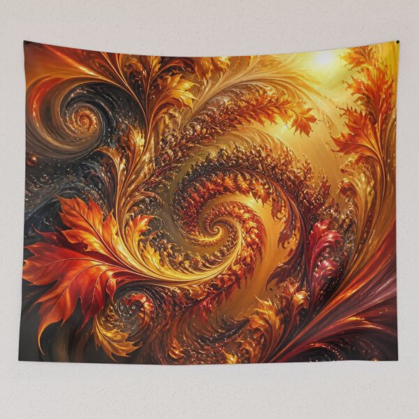 Item preview, Radiant Golden Autumn Fractal Leaf Spiral designed and sold by Harmonic_Layers.