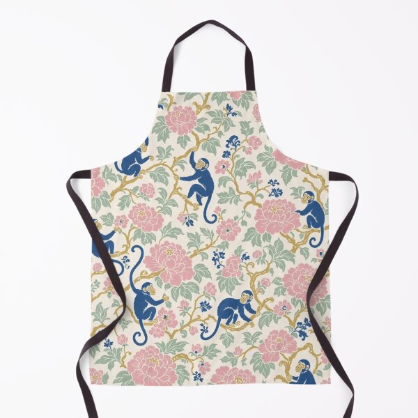 Item preview, Chinoiserie Monkey and Peony Seamless Pattern | Blue Green Chinoiserie Wallpaper designed and sold by StickyGuys.