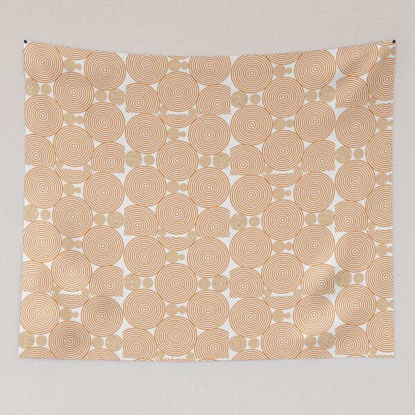 Item preview, Vibrant Orange Concentric Circles Geometric Pattern designed and sold by NikBrin Prevail .