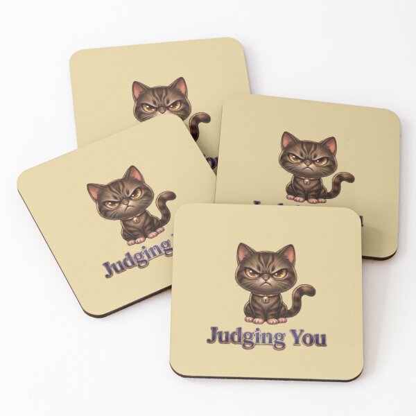 Item preview, Judging You Grumpy Cat – Funny Sarcastic Brown Tabby Cartoon designed and sold by Northern Glow Art.
