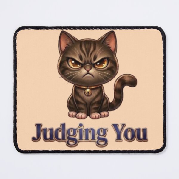 Item preview, Judging You Grumpy Cat – Funny Sarcastic Brown Tabby Cartoon designed and sold by Northern Glow Art.
