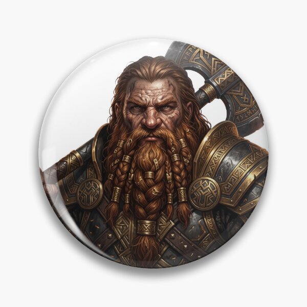 Item preview, Dwarven Warrior Portrait Lord of the Rings Gimli designed and sold by LunaMarkos.