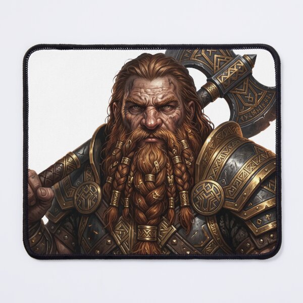 Item preview, Dwarven Warrior Portrait Lord of the Rings Gimli designed and sold by LunaMarkos.