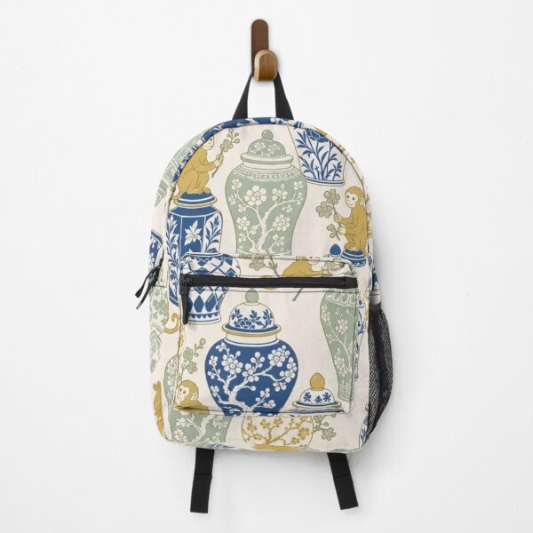 Item preview, Chinoiserie Monkey Ginger Jar Seamless Pattern | Grandmillennial Chinoiserie Decor designed and sold by StickyGuys.