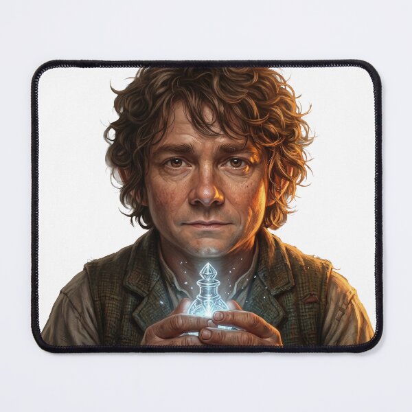 Item preview, Brave Hobbit Ring Bearer Portrait Lord of the Rings Frodo designed and sold by LunaMarkos.