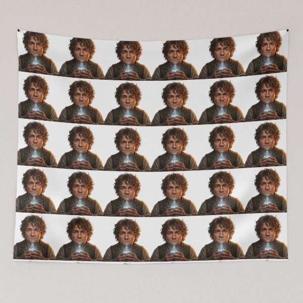 Item preview, Brave Hobbit Ring Bearer Portrait Lord of the Rings Frodo designed and sold by LunaMarkos.