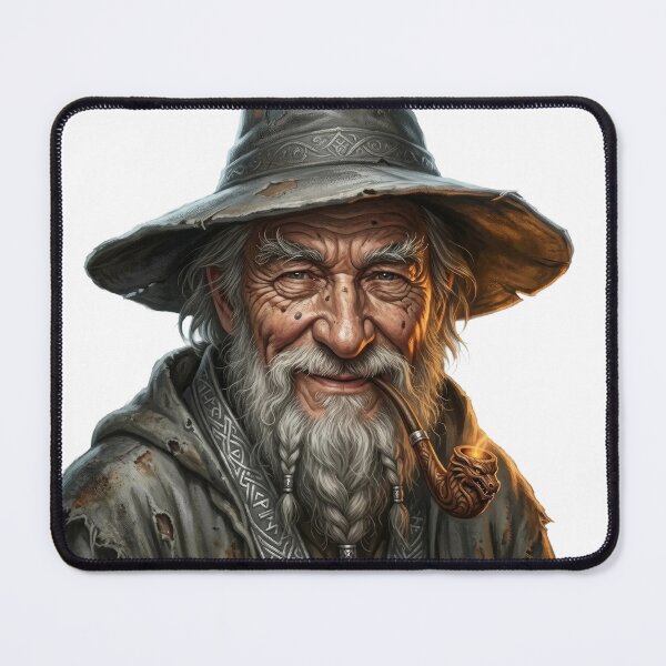 Item preview, Ancient Grey Wizard Portrait Lord of the Rings Gandalf designed and sold by LunaMarkos.