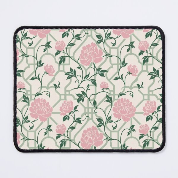 Item preview, Green Chinoiserie Peony Trellis Seamless Pattern | Celadon Floral Chinoiserie designed and sold by StickyGuys.