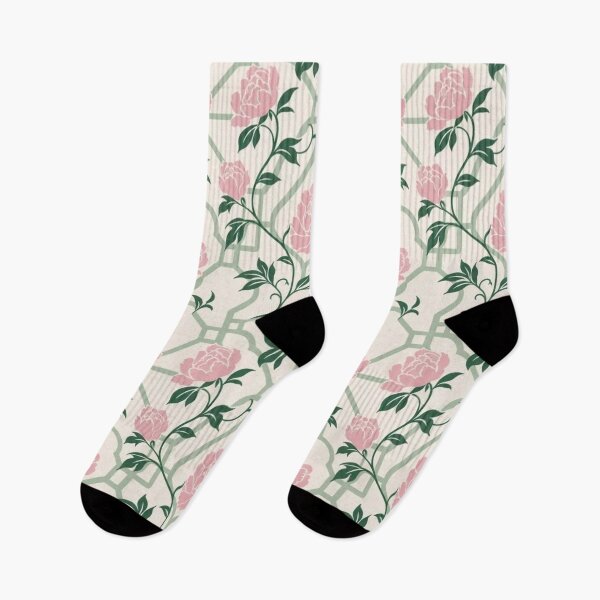 Item preview, Green Chinoiserie Peony Trellis Seamless Pattern | Celadon Floral Chinoiserie designed and sold by StickyGuys.
