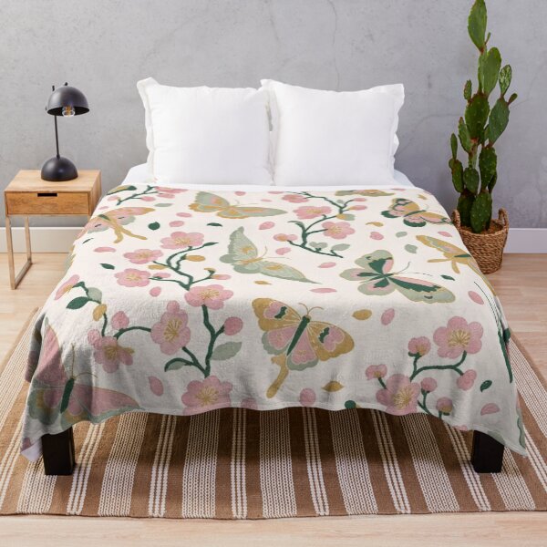 Item preview, Green Chinoiserie Butterfly Blossom Seamless Pattern | Celadon Silk Chinoiserie designed and sold by StickyGuys.