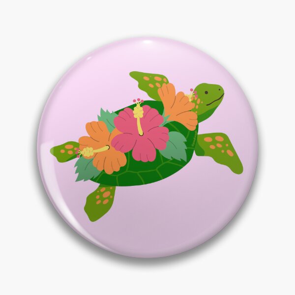 Item preview, Turtle tropical flower sticker designed and sold by DesignPMG.