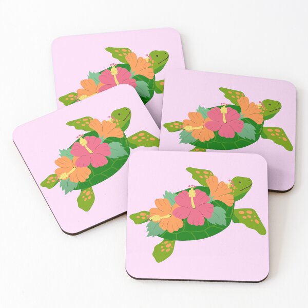 Item preview, Turtle tropical flower sticker designed and sold by DesignPMG.