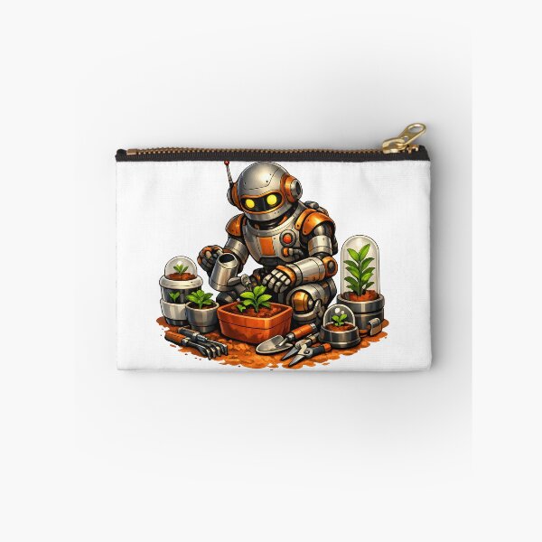 Item preview, Retro Sci-Fi Robot Gardener on Mars | Vintage Futuristic Botanical Illustration designed and sold by builtforyou.