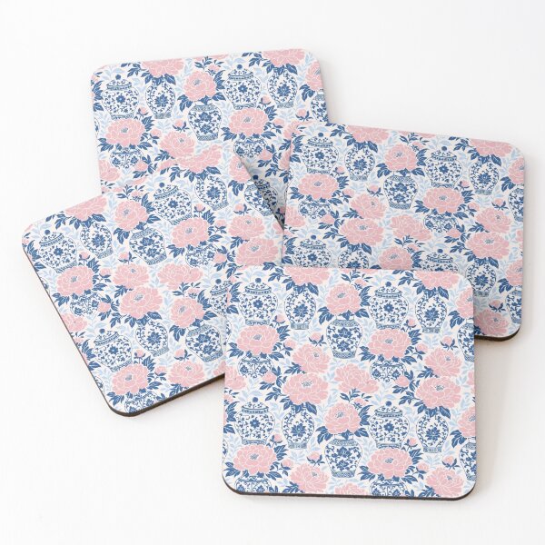 Item preview, Chinoiserie Ginger Jar Peony Seamless Pattern | Blue and White Porcelain Wallpaper designed and sold by StickyGuys.