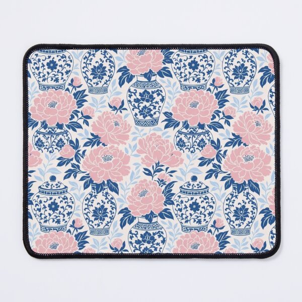 Item preview, Chinoiserie Ginger Jar Peony Seamless Pattern | Blue and White Porcelain Wallpaper designed and sold by StickyGuys.