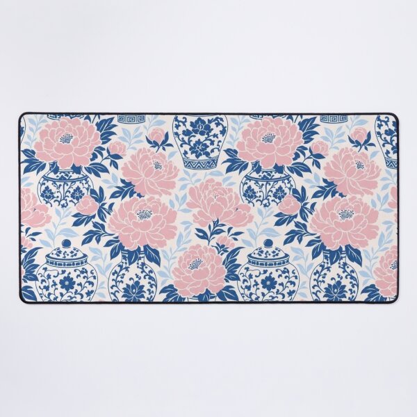 Item preview, Chinoiserie Ginger Jar Peony Seamless Pattern | Blue and White Porcelain Wallpaper designed and sold by StickyGuys.