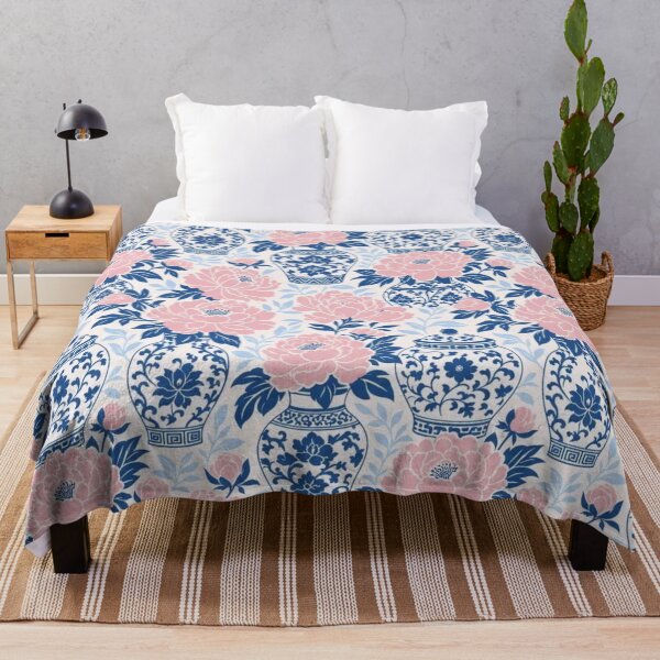 Item preview, Chinoiserie Ginger Jar Peony Seamless Pattern | Blue and White Porcelain Wallpaper designed and sold by StickyGuys.